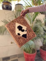 Nueva Carpeta Portafolio de Cuero Repujado a Mano, Fabricada con Cuero Vacuno, para Documentos y Tarjetas