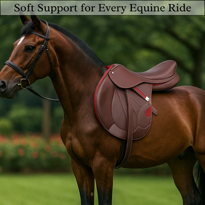 Silla de Montar de Cuero Puro y Suave |   Diseño Clásico de Silla de Montar Inglesa |   Cómoda Silla de Montar a Caballo |   Calidad Premium y Buen Precio - Product Image 2