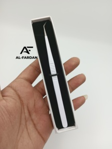 Blanc mat 45 degrés japonais acier inoxydable Dumont poignée volume de cils pince à épiler longue pince à cils maigre conception pointue - Product Image 5