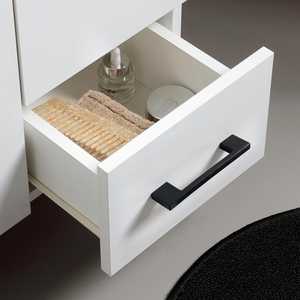 85cm White Bathroom Cabinet with <b>Doors</b> and Drawers Sink <b>Mirror</b> and Ravenna Wall Unit Export Set - Product Image 6
