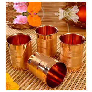 Ensemble de verres à boire en acier inoxydable |   Gobelets à eau martelés faits à la main |   Vaisselle ayurvédique saine, anti-fuite, sans BPA, grande capacité - Product Image 2