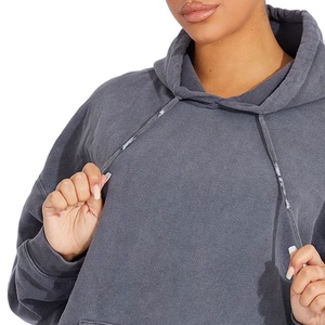 เสื้อมีฮู้ดฟอกสีกรดแบบลำลองบนไฮสตรีทเสื้อมีฮู้ดเย็บปักโลโก้พัฟพิมพ์ลายหินซักแข็งสำหรับผู้หญิงโดย BS 2026 - Product Image 3