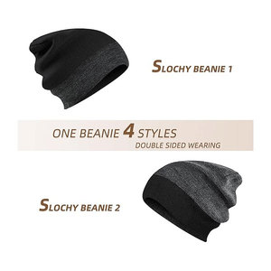 หมวกบีนนี่สำหรับผู้ชายหมวกผ้าถักแจ็คการ์ดสำหรับฤดูหนาวโลโก้ตามสั่ง - Product Image 3