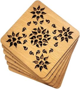 Modern Wood Round Kitchen Table Decor <b>Coasters</b> Mats Printed <b>Woven</b> Placemats Office Coffee Dining Party Custom Outdoor Wedding - Product Image 3