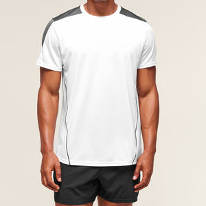 Camiseta a cuadros personalizada OEM de altos estándares de producción, Camiseta deportiva negra de algodón 100% anticontracción para hombre para exportación - Product Image 1