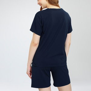 Vente en gros de vêtements décontractés coupe ample coupe ajustée ensemble de shorts pour femmes 100% coton top vente ensemble de shorts d'été légers et respirants - Product Image 3