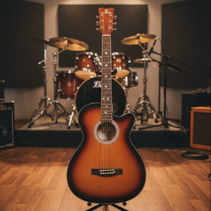 Guitare acoustique classique SOLOBEAT, taille standard, corps en acajou, 6 cordes en nylon, finition brillante jaune polie, guitare pour débutants - Product Image 1