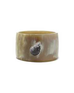 Hot Selling Piece Buffalo Horn <b>Bangles</b> <b>Set</b> Customized Size Latest Design Reception Wearing Cheap Price Gifts Pearl Main Stone - Product Image 3