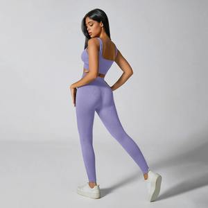 Mallas para mujer Leggings de yoga acanalados Medias deportivas Mujeres Pantalones de Yoga de punto sin costuras Blanco Femme Gym Leggings Skinny Workout - Product Image 3