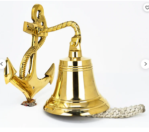 Cloche de bateau en laiton vintage solide Antique poli Premium cloche de bateau nautique décor de navire de la marine maritime coustmized laiton suspendu - Product Image 2