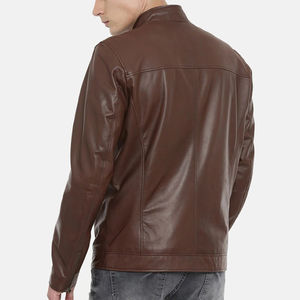 Veste en cuir pour homme de qualité supérieure avec tissu en toile, design respirant pour l'hiver, plusieurs couleurs disponibles - Product Image 3