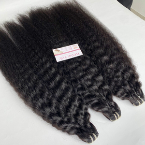 100% extensions de cheveux humains de trame Remy non traités faisceaux brésiliens droits crépus - Product Image 4