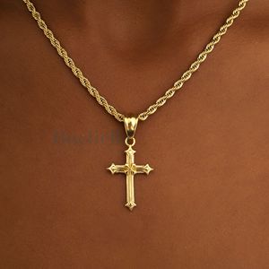 Vintage <b>Cross</b> Pendant <b>Necklace</b> for Women 925 <b>Silver</b> 18K Gold Plated Chain Trendy Jewelry Gift Fashion <b>Necklaces</b> - Product Image 1