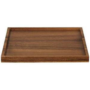 Vente en gros de STAR CRAFTS INDE Plateau de service en bois d'acacia plat tendance de couleur naturelle simple pour restauration rapide et saine avec poignées en métal noir - Product Image 4