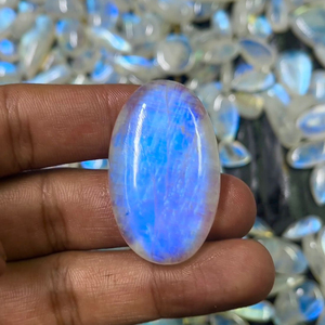Natural Rainbow <b>Moonstone</b> Cabochon Handmade Gemstone Stone for Jewelry Making <b>Moonstone</b> Origin Bihar, India - Product Image 1