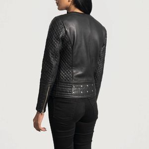 Vente en gros de veste en cuir noir clouté Service OEM disponible, fabrication professionnelle décontractée de haute qualité teinte en couleur unie - Product Image 6