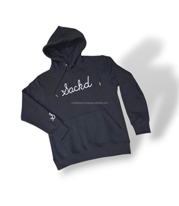 เสื้อฮู้ดโอเวอร์ไซส์ผู้ชายผ้าฝ้าย100% คุณภาพเยี่ยมทำจาก300 GSM แขนไหล่ด้านหน้าทรงหลวมดีไซน์ปักฤดูหนาว - Product Image 4