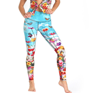 Meilleure vente Leggings de yoga imprimés à fleurs respirants taille haute et vêtements de sport écologiques Leggings de gymnastique à la mode pour femmes - Product Image 1