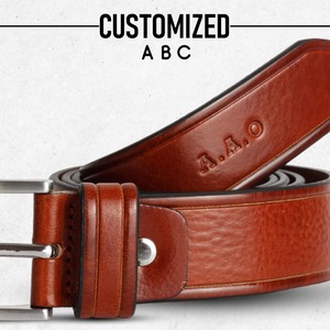 Cinturón de Cuero Hecho a Mano de Lujo para Hombre, Hebilla Metálica Resistente para Equipaje, Estilo Profesional, Casual, Color y Logotipo Personalizables, Premium para Uso Diario - Product Image 6