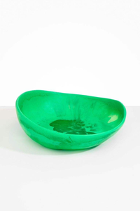 Bol de service élégant en résine verte tourbillonnée pour la décoration de la table et l'utilisation à la maison, finition en résine artistique moderne - Product Image 2