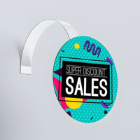 Venta al por mayor de alta calidad estante hablador ejemplos merchandising soporte de la señal de impresión personalizada de punto de señalización