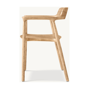 Silla de comedor de madera minimalista, silla duradera de madera maciza con respaldo cómodo para comedor - Product Image 2