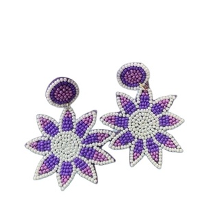 Boucles d'oreilles pendantes tendance 2026, motif bohème unique, en alliage, perles, cristaux et strass, bijoux de fête pour femme, bleu multicolore - Product Image 6