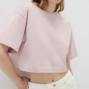 Camiseta corta de alta calidad con logotipo personalizado para mujer, ropa informal, Camiseta corta ajustada de manga corta para mujer - Product Image 4