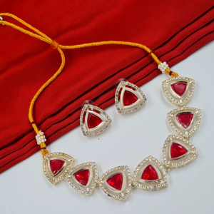 Conjunto de collar Kundan para mujer, Base de aleación, joyería nupcial tradicional de nueve colores, Ropa Étnica, proveedor a granel, India, venta al por mayor - Product Image 2