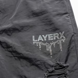 Shorts Bermuda personnalisés pour femmes, taille haute, braguette boutonnée, strass, streetwear hip-hop, baggy, déchirés, sport, fabricant - Product Image 4