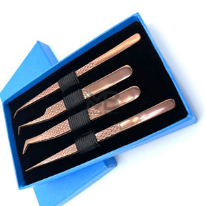 Pinzas de extensión de pestañas recubiertas de Color Multi Plasma logotipo personalizado empuñadura de diamante de acero inoxidable japonés A + grado 10mm precisión - Product Image 6