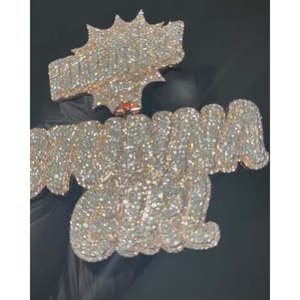 Collar de Perlas de Agua Dulce con Baño de Oro Rosa y Diamantes Shreya, Plata 925, Colgante con Letra Personalizada, Estilo Hiphop, Unisex, para Fiesta - Product Image 2