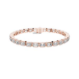Bracelet en diamant de laboratoire taille émeraude 9,3 carats, clarté VVS-VS EF, or 18 carats, 14 carats, 10 carats et argent 925, or rose, or jaune, or blanc - Product Image 5
