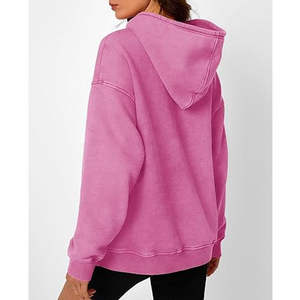 Sudaderas con Capucha de Cuello Alto, Estilo Vintage, Holgadas, Transpirables, Lavado Ácido, para Mujer, con Logotipo Personalizado, Insignia y Color Personalizable - Product Image 4