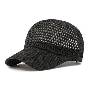 <b>Summer</b> New Solid Color Hollow Mesh Breathable Thin 100% Polyester 6-Panel Outdoor Sunshade Fishing Baseball Caps for Men <b>Women</b> - Product Image 6