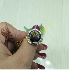 Bague en pierre précieuse Nuummite naturelle, bague en argent sterling 925, bague empilable faite à la main, Nuummite du Groenland - Product Image 6