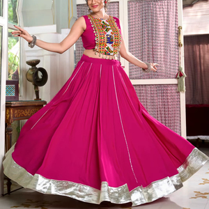 Nuevo estilo navratri elegante de moda totalmente cosido rayón chaniya choli con trabajo Kodi perfecto para adultos - Product Image 1