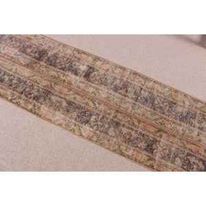 Alfombra Turca Vintage, Alfombra de Pasillo de 1.8x10.6 pies, Alfombra de Lana con Diseño Floral Marrón y Verde - Product Image 5