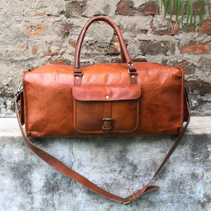 Sacs de voyage en cuir de chèvre véritable fait main vintage indien meilleurs produits sac à vendre sac polochon de mode - Product Image 1