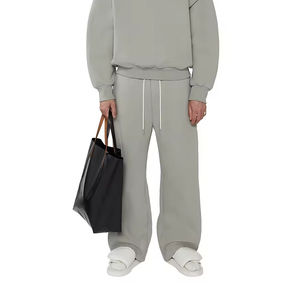 Pantalon de survêtement ample en toile légère, respirant et écologique, style décontracté, taille mi-haute extensible, coupe droite – Vente en gros - Product Image 1