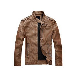 Gilet chaud en cuir PU avec fermeture éclair, col montant, Slim, taille Extra, pour hommes - Product Image 5