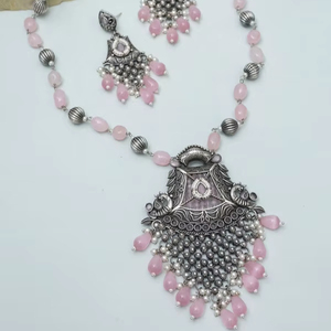 Conjunto de collar oxidado Haneesha más vendido del proveedor indio directo Patrón geométrico de alto grado de alta calidad para bodas - Product Image 1