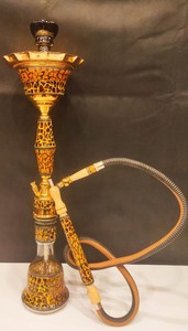 Cachimba de Acero Inoxidable, Cachimba de Madre Perla de Tamaño Mediano, Hecha a Mano, Colorido, Arabesco, Concha Marina, Cachimba Egipcia - Product Image 2