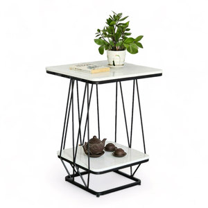 Modern Convenient Convertible Living Room Furniture Durable Iron Frame Stone Top Decorative <b>Table</b> for Home Beside <b>Sofa</b>-SST020 - Product Image 1