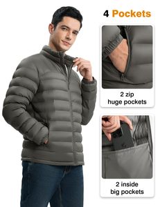 Chaqueta acolchada Formal de camuflaje de lona ligera para hombre, personalizable, resistente al agua, con aislamiento de burbujas, para viajes de primavera y senderismo - Product Image 4