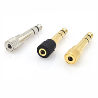 Connecteur audio stéréo 3 pôles 6,35 mm (1/4) mâle vers 3,5 mm (1/8) femelle, en cuivre doré/noir, résistant aux cycles de plus de 5000 utilisations