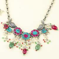 Ensemble collier et boucles d'oreilles Anokhi en argent 925 plaqué or, motif floral Chidiya, bijoux fins pour mariage, cadeau pour femme, zircon turquoise