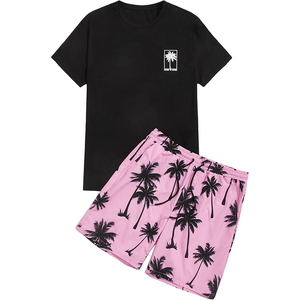 Ropa de gimnasio de verano 2024 personalizada, conjunto corto de dos piezas para hombre, ropa de entrenamiento de salón, conjunto de fitness para gimnasio, conjunto de ropa de verano de 2 piezas para hombre - Product Image 1