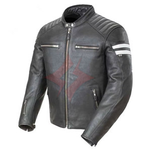 Chaqueta de Motociclista de Cuero Genuino para Hombre de Alta Calidad con Logotipo Personalizado al por Mayor, Logotipo Frontal, Superventas - Product Image 1