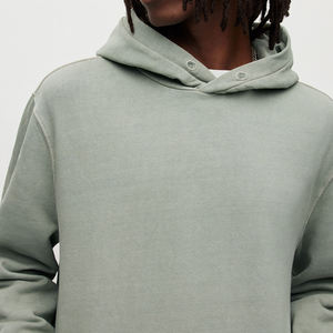 MOVETEXTILE alta calidad sin cuerda transpirable piedra ácido lavado sudaderas con capucha hombres Full Zip Us Boxy 500 GSM Wash Hoodie Top Boys - Product Image 4